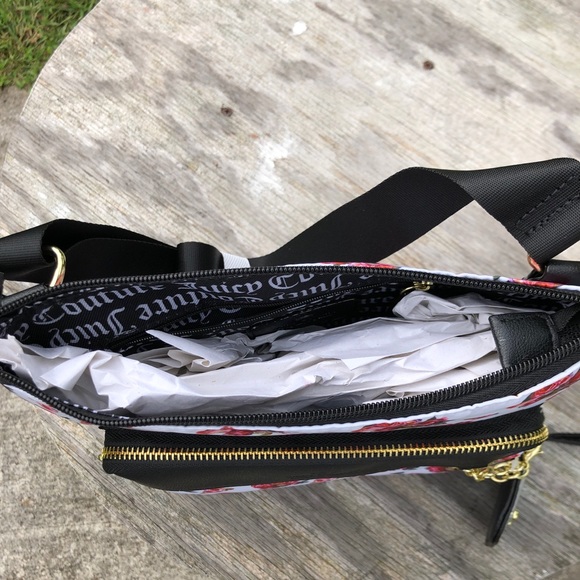 White rose print varsity blossom mid cross bodybag - Picture 3 of 4